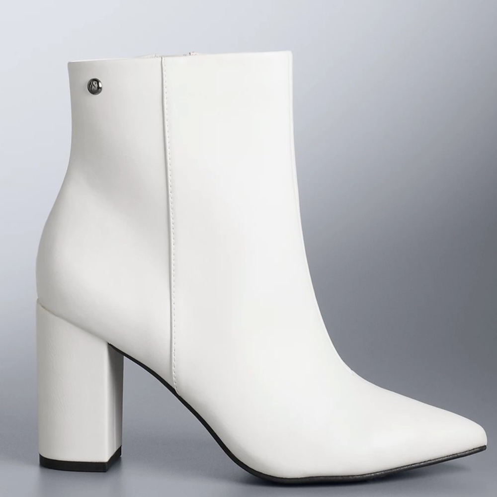 Simply Vera Vera Wang Midi Women's Ankle Boots in White